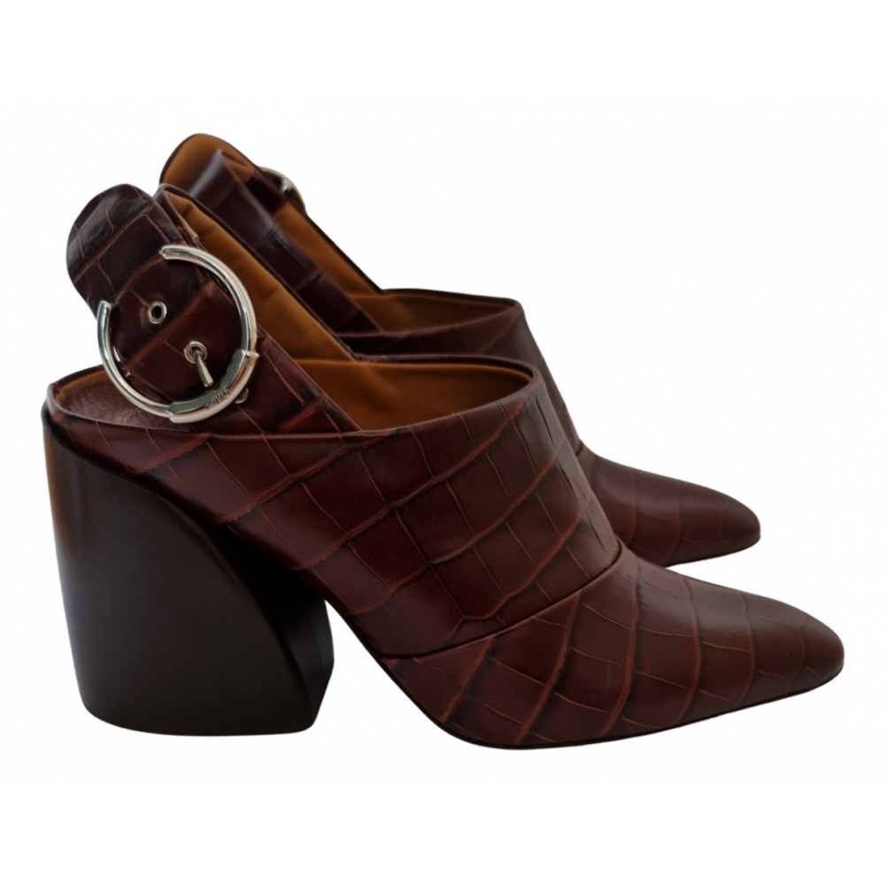 Chloe Leather sling back heeled mules/boots